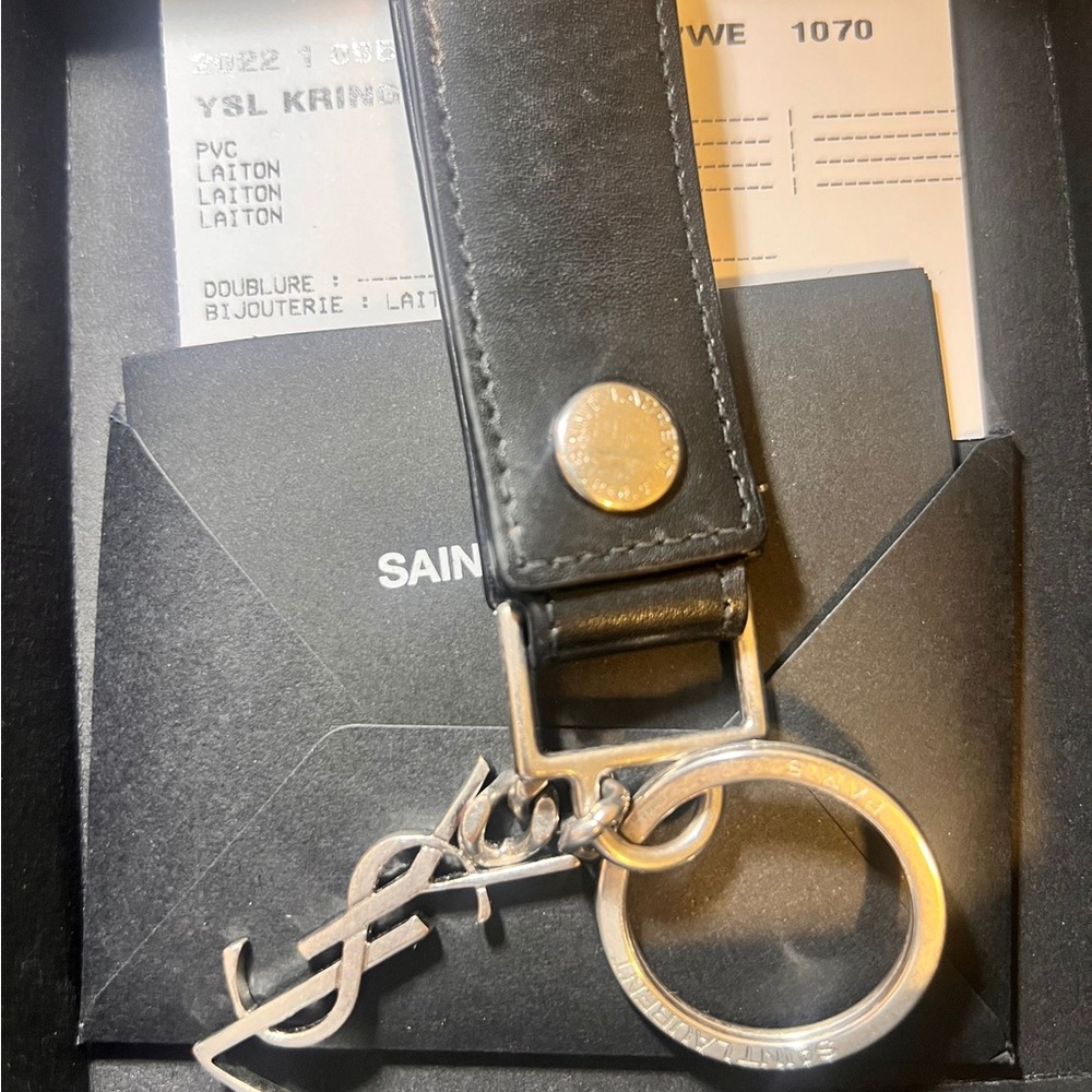 Saint Laurent Black and Silver Key Holder